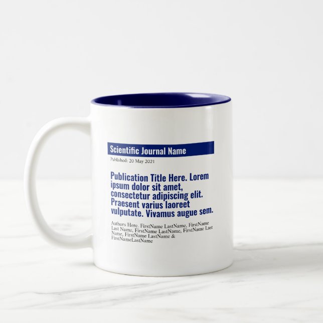 Publication personnalisée Mug à deux tons - Bleu (Gauche)
