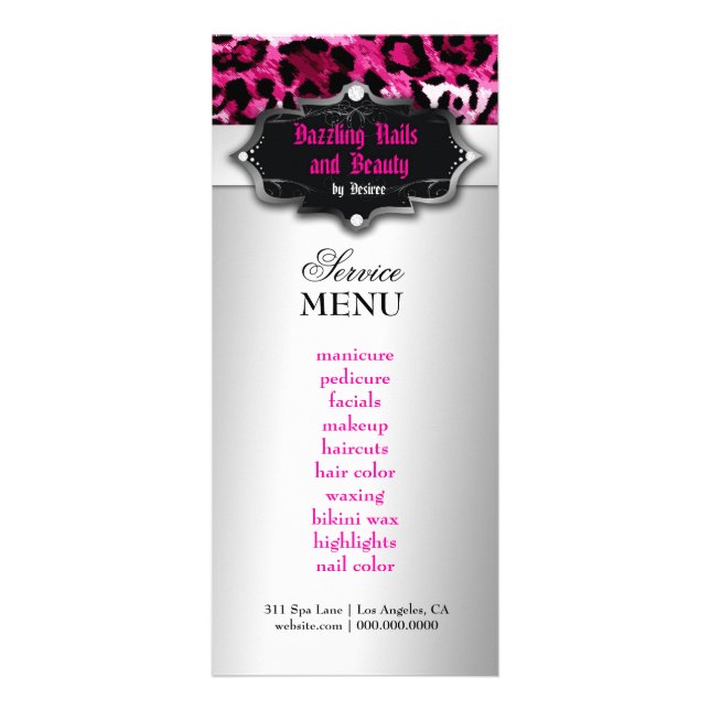 Publicitaire 311 Baroque Boutique Hot Pink Leopard Carte de fid (Devant)