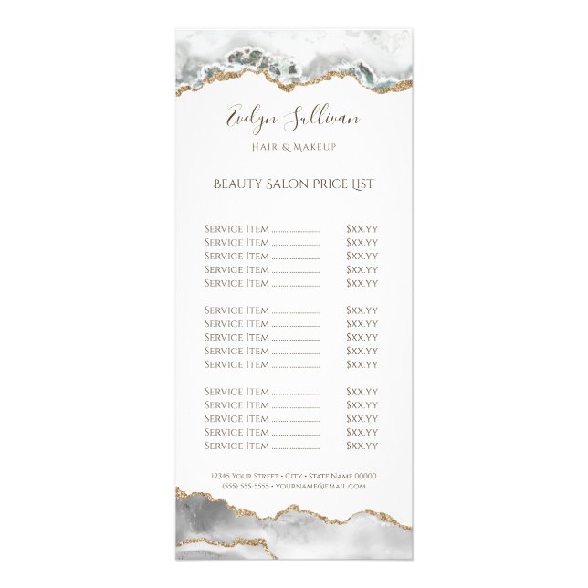 Publicitaire aquarelle blanche grille prix carte rack (Devant)