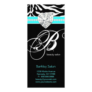 Publicitaire Bijoux Zebra Beauté Salon Spa Carte en rack bleu