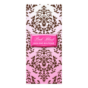 Publicitaire Carte brun chocolat de support de damassé du