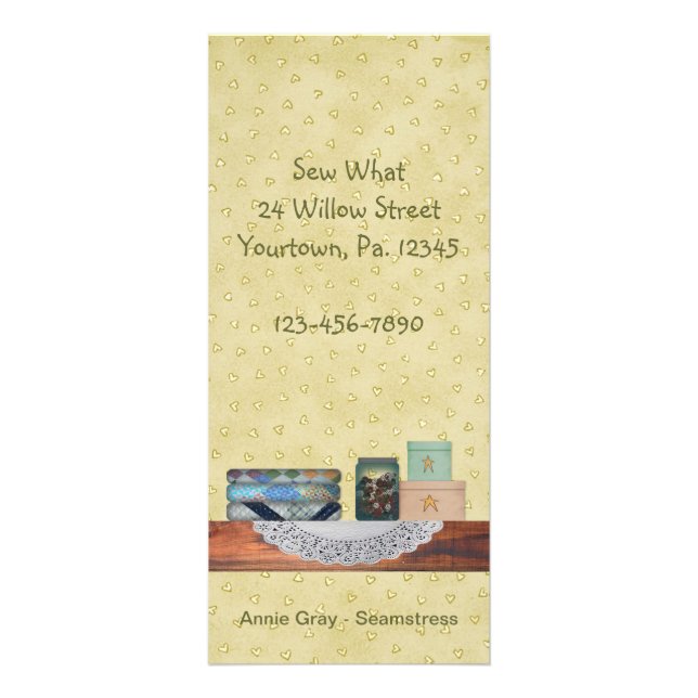 Publicitaire Carte de bâti de couture du pays (Devant)