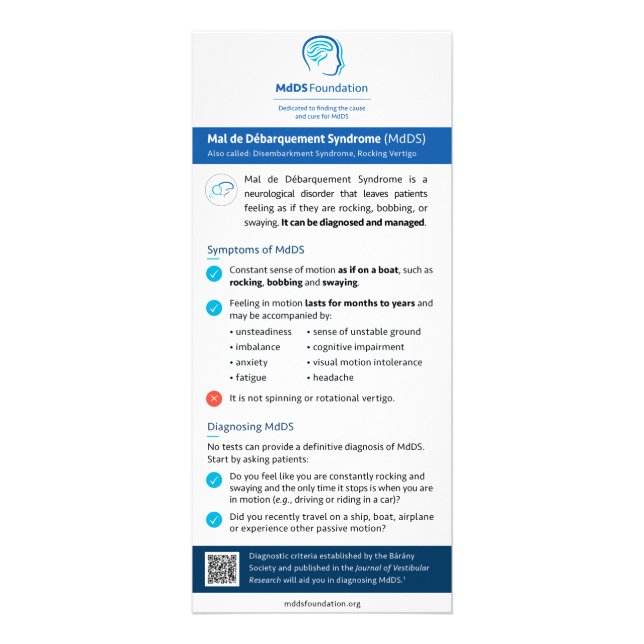 Publicitaire Carte de connaissances, infos MdDS pour les médeci (Devant)