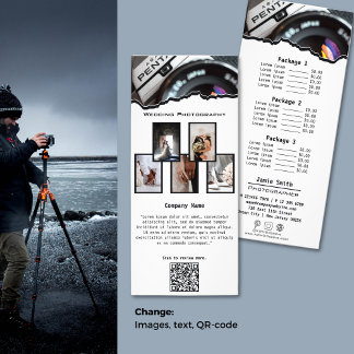 Publicitaire Carte de montage photo Mariage blanc et noir moder