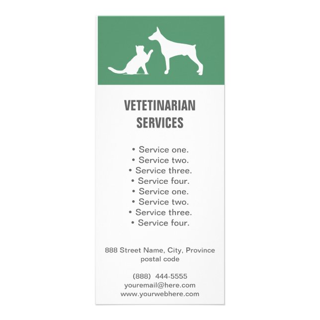 Publicitaire Carte de porte-brochures des Services vétérinaires (Devant)
