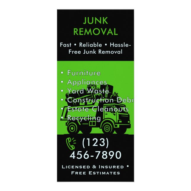 Publicitaire Carte de Présentation pour Enlèvement de Déchets - (Devant)