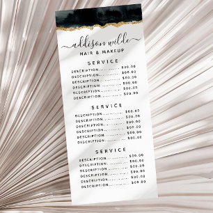 Publicitaire Carte de présentoir à aquarelle noir et or