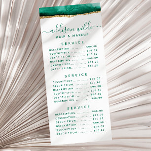 Publicitaire Carte de présentoir à aquarelle verte émeraude et 