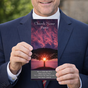 Publicitaire Carte de présentoir de l'église de l'arbre de l'oc