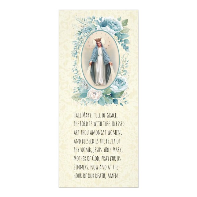 Publicitaire Carte de prière funéraire catholique Sainte Vierge (Devant)