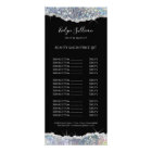 carte de prix de parties scintillant argent mousse