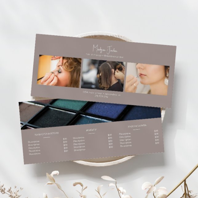 Publicitaire Carte de Prix de Service de Coiffure et Maquillage (Créateur téléchargé)