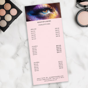 Publicitaire Carte de prix en rack pour salon photo maquillage
