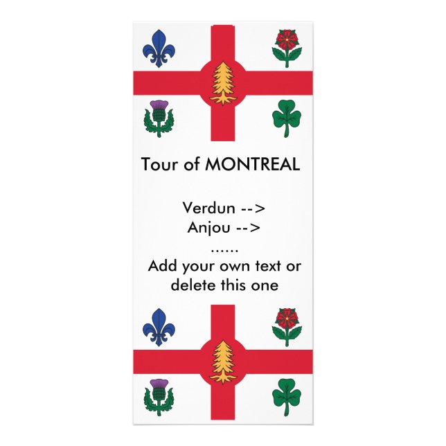 Publicitaire Carte de rack avec drapeau de Montréal, Canada (Devant)