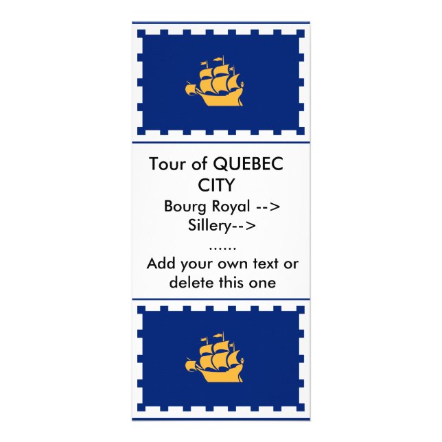 Publicitaire Carte de rack avec drapeau de Québec, Canada (Devant)