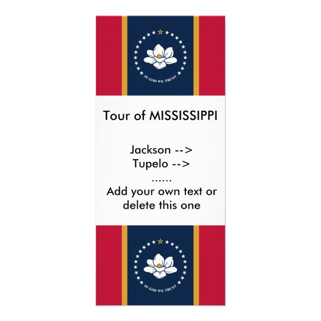 Publicitaire Carte de rack avec le drapeau de l'État du Mississ (Devant)