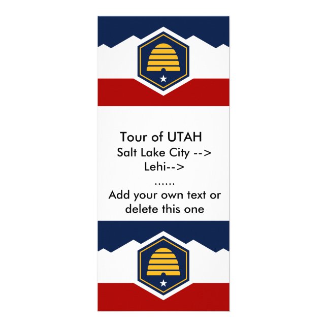 Publicitaire Carte de rack avec le drapeau de l'Utah, États-Uni (Devant)