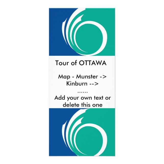 Publicitaire Carte de rack avec le drapeau d'Ottawa, Canada  (Devant)