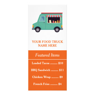 Publicitaire Carte de rack de camion de nourriture minimal   Vo