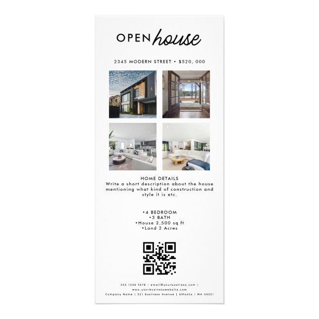 Publicitaire Carte de rack de l'agent immobilier neutre (Devant)