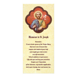 Publicitaire Carte de rack de St. Joseph avec Memorare et Litan