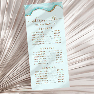 Publicitaire Carte de rack en agate de marbre bleu avec paillet