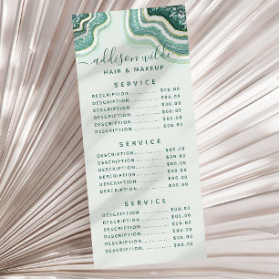 Publicitaire Carte de rack en géode d'agate pailletée or sarcel