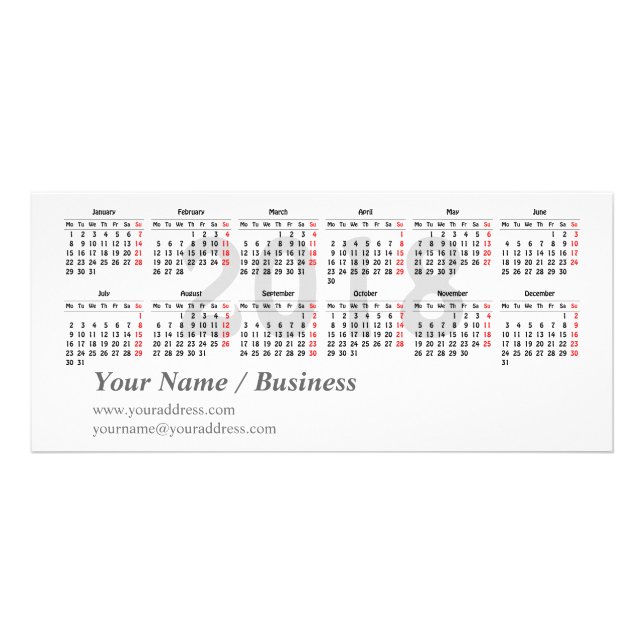 Publicitaire carte de support de modèle de 2018 calendriers (Devant)
