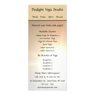 Publicitaire Carte de support de studio de yoga de lumière du
