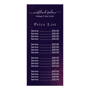 Publicitaire Carte de tarif abstraite de salon de coiffure