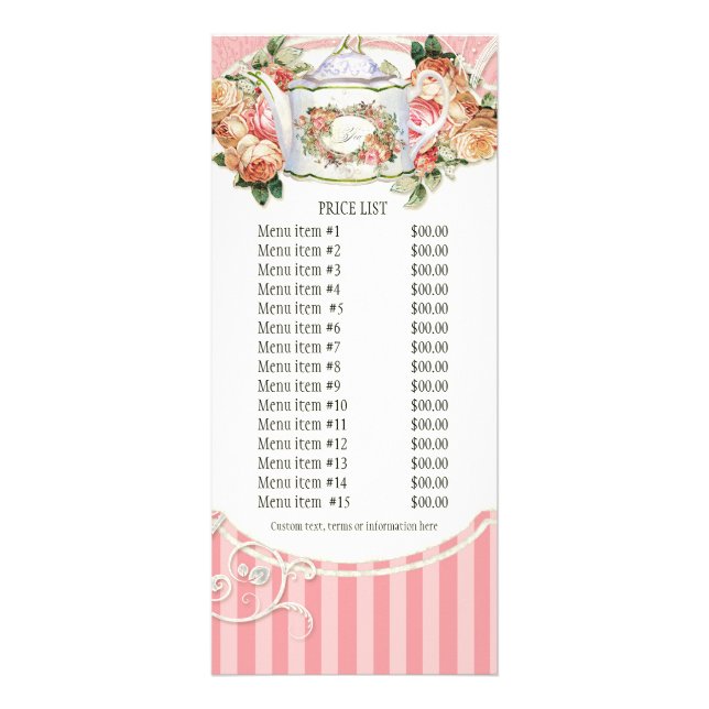 Publicitaire Carte de taux d'affaires - Baroque Rose anglais Fl (Devant)