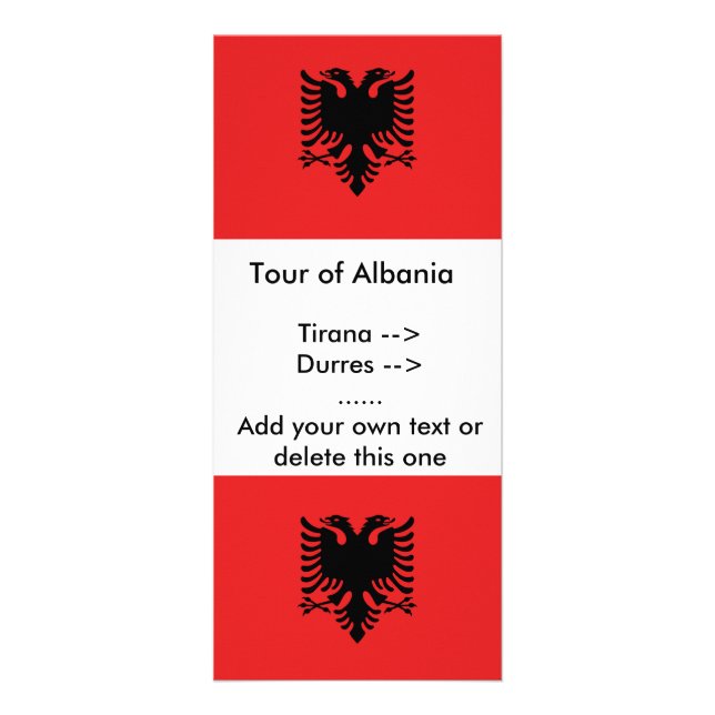 Publicitaire Carte en rack avec drapeau d'Albanie (Devant)