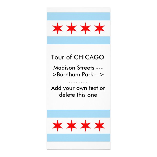 Publicitaire Carte en rack avec drapeau de Chicago, Illinois, U (Devant)