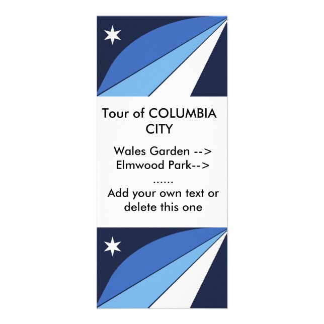 Publicitaire Carte en rack avec Drapeau de Columbia, Caroline d (Devant)