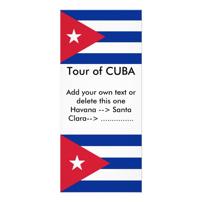 Publicitaire Carte en rack avec drapeau de Cuba (Devant)