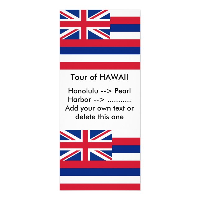 Publicitaire Carte en rack avec Drapeau de Hawaii, U.S.A. (Devant)