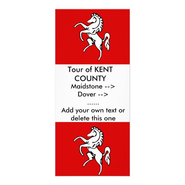 Publicitaire Carte en rack avec Drapeau de Kent, Angleterre (Devant)