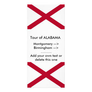 Publicitaire Carte en rack avec Drapeau de l'Alabama, États-Uni