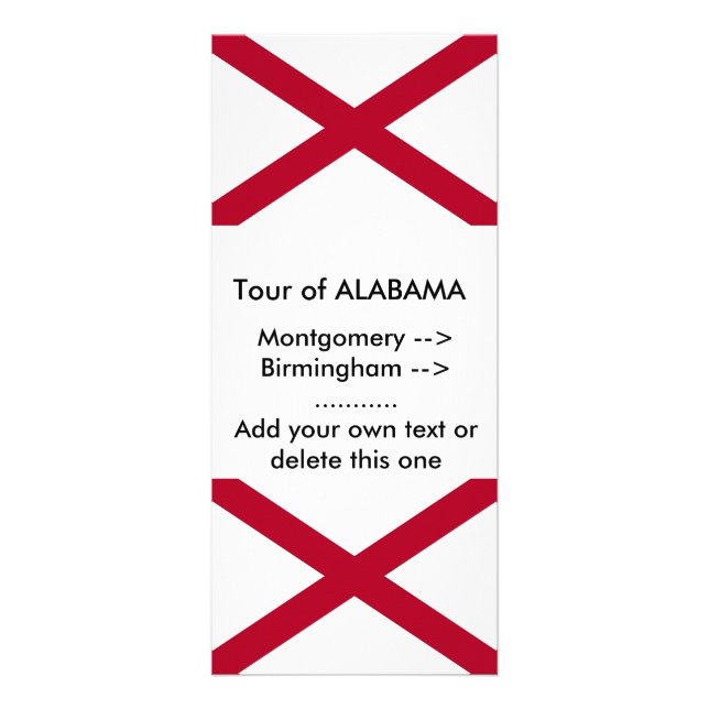 Publicitaire Carte en rack avec Drapeau de l'Alabama, États-Uni (Devant)