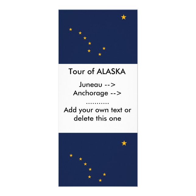Publicitaire Carte en rack avec drapeau de l'Alaska, États-Unis (Devant)