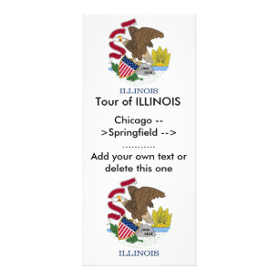 Publicitaire Carte en rack avec drapeau de l'Illinois, U.S.A.