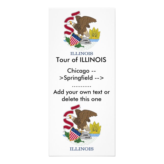 Publicitaire Carte en rack avec drapeau de l'Illinois, U.S.A. (Devant)