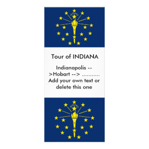 Publicitaire Carte en rack avec Drapeau de l'Indiana, États-Uni