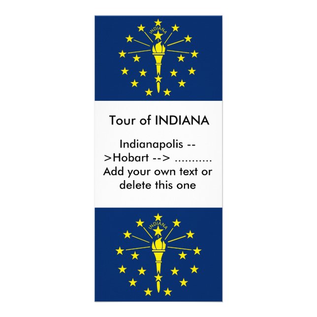 Publicitaire Carte en rack avec Drapeau de l'Indiana, États-Uni (Devant)