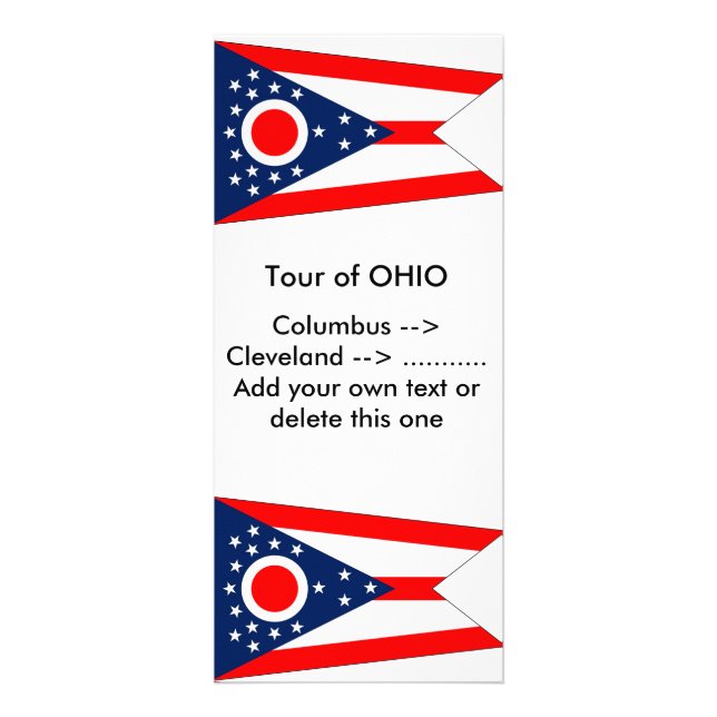 Publicitaire Carte en rack avec Drapeau de l'Ohio, États-Unis. (Devant)