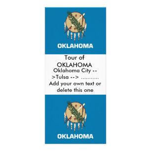 Publicitaire Carte en rack avec drapeau de l'Oklahoma, États-Un