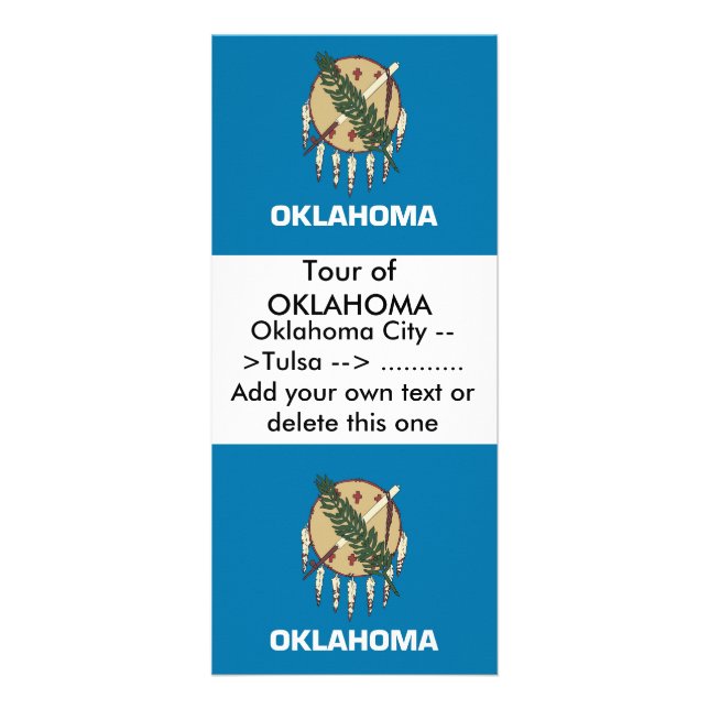 Publicitaire Carte en rack avec drapeau de l'Oklahoma, États-Un (Devant)