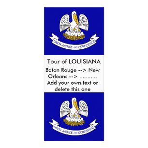 Publicitaire Carte en rack avec Drapeau de Louisiane, États-Uni