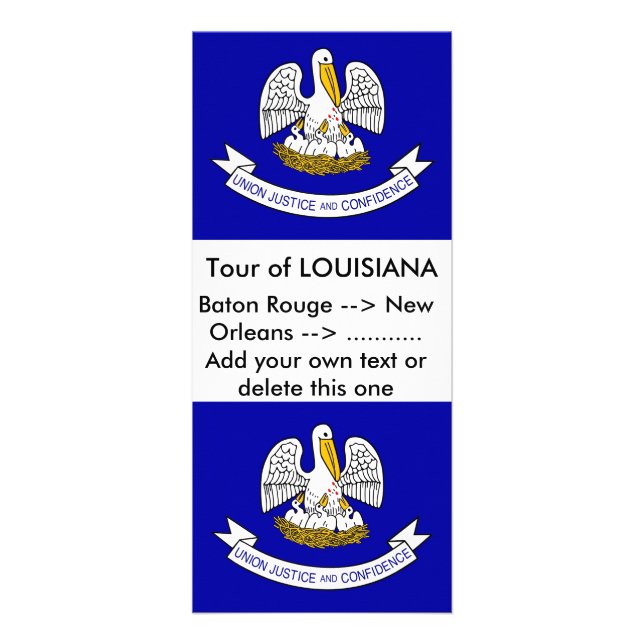 Publicitaire Carte en rack avec Drapeau de Louisiane, États-Uni (Devant)