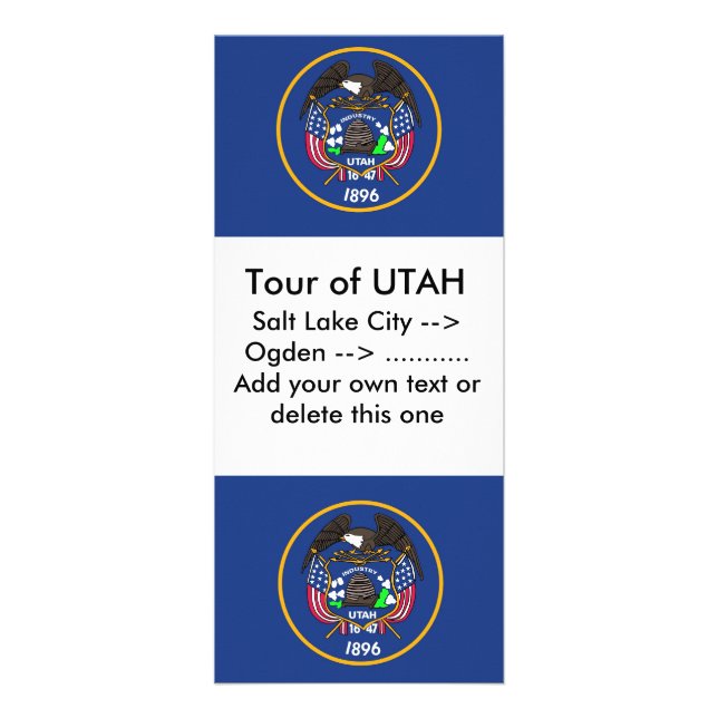 Publicitaire Carte en rack avec drapeau de l'Utah, U.S.A. (Devant)